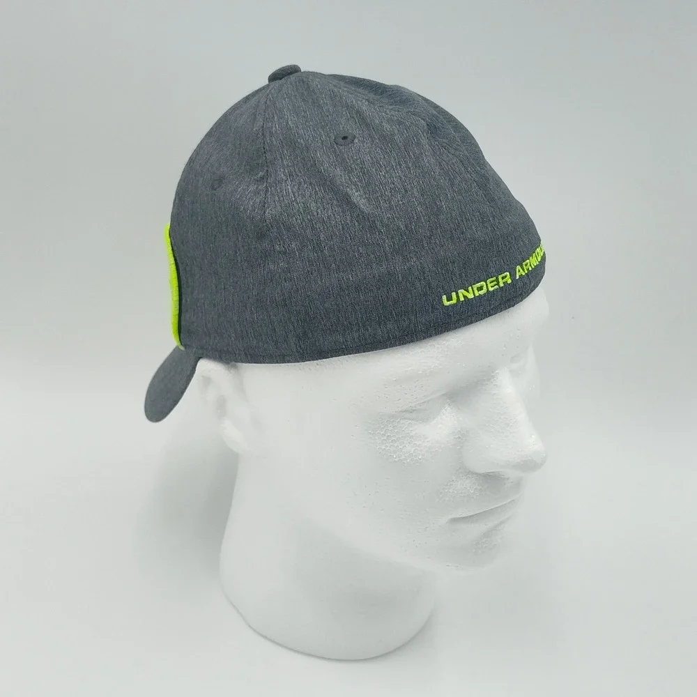 Under Armour youth Fitted Size S/M Gray/Neon Green Baseball Cap Hat B50.4GA1113